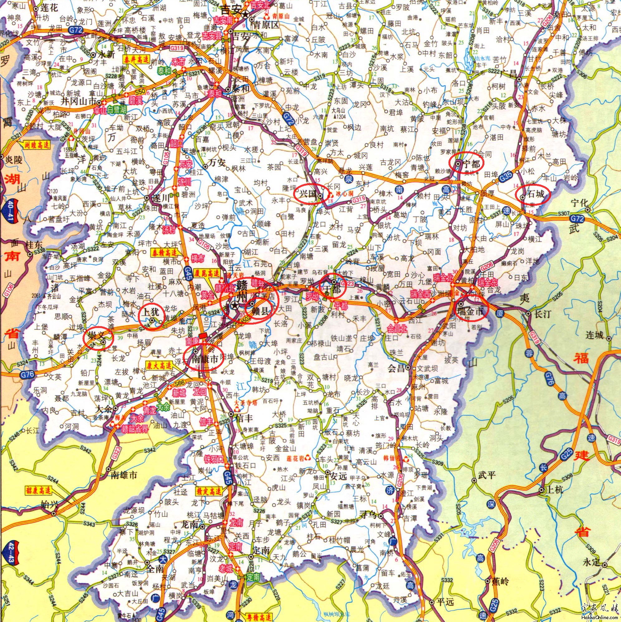 赣南地区G72 G76高速公路路线图 2013年.jpg
