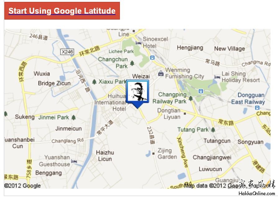 我已上GOOGLE LATITUDE 了!