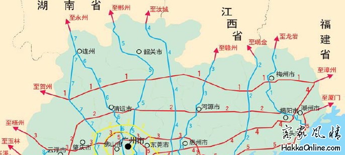 粤西北 粤北 粤东北地区横向联系的高速公路示意图（2006年）.jpg