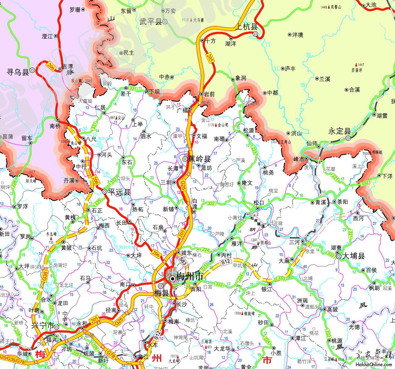 梅州市至闽西 梅州市至赣南的高速公路分别是G25 G35 S12（2009年11月）.jpg.jpg