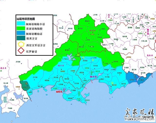 汕尾市客家分布情况